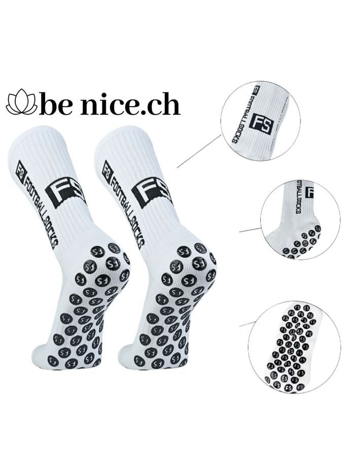 Fussballsocken, fester Halt, Schweissarm, weiss